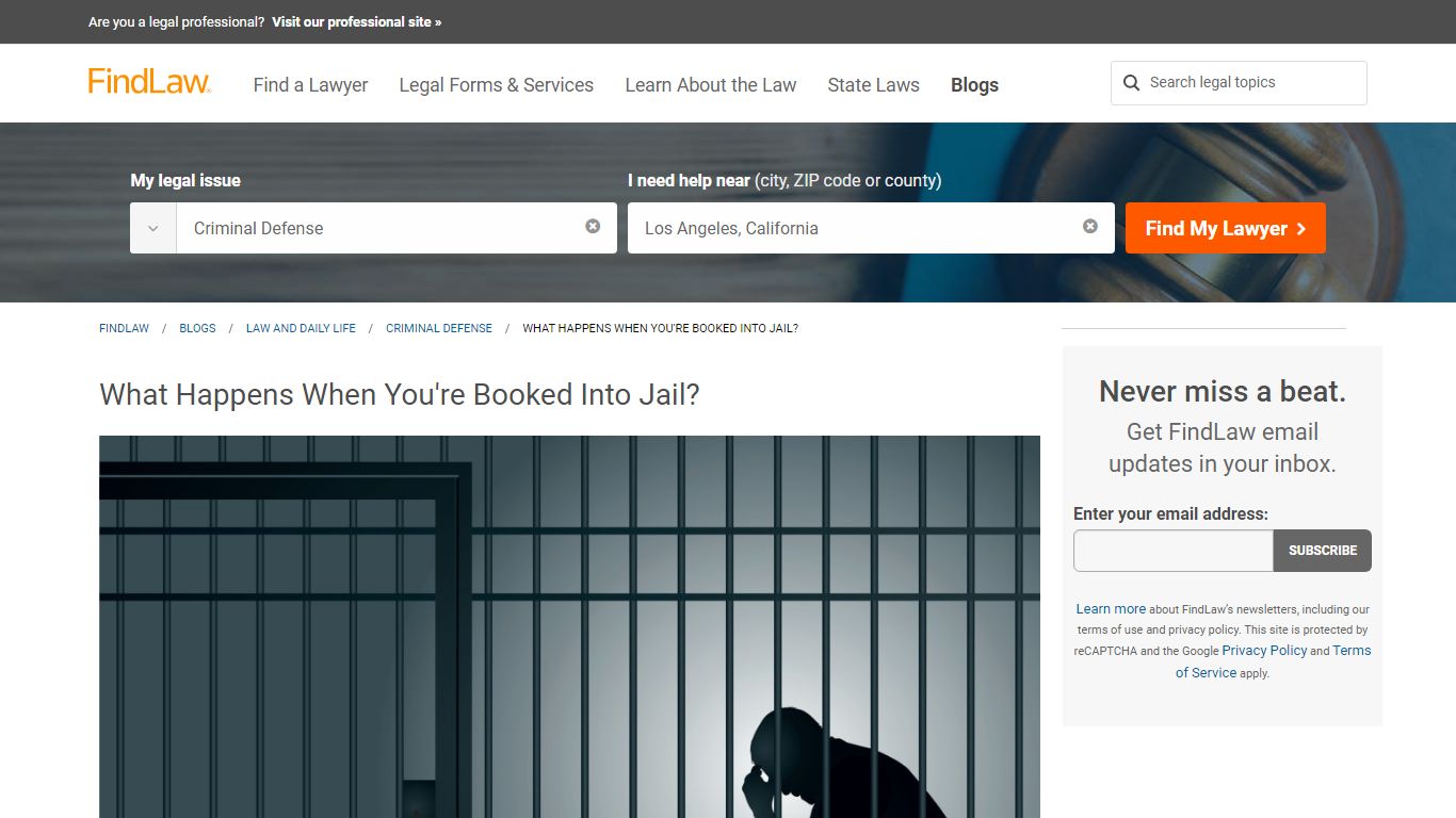 What Happens When You're Booked Into Jail? - FindLaw